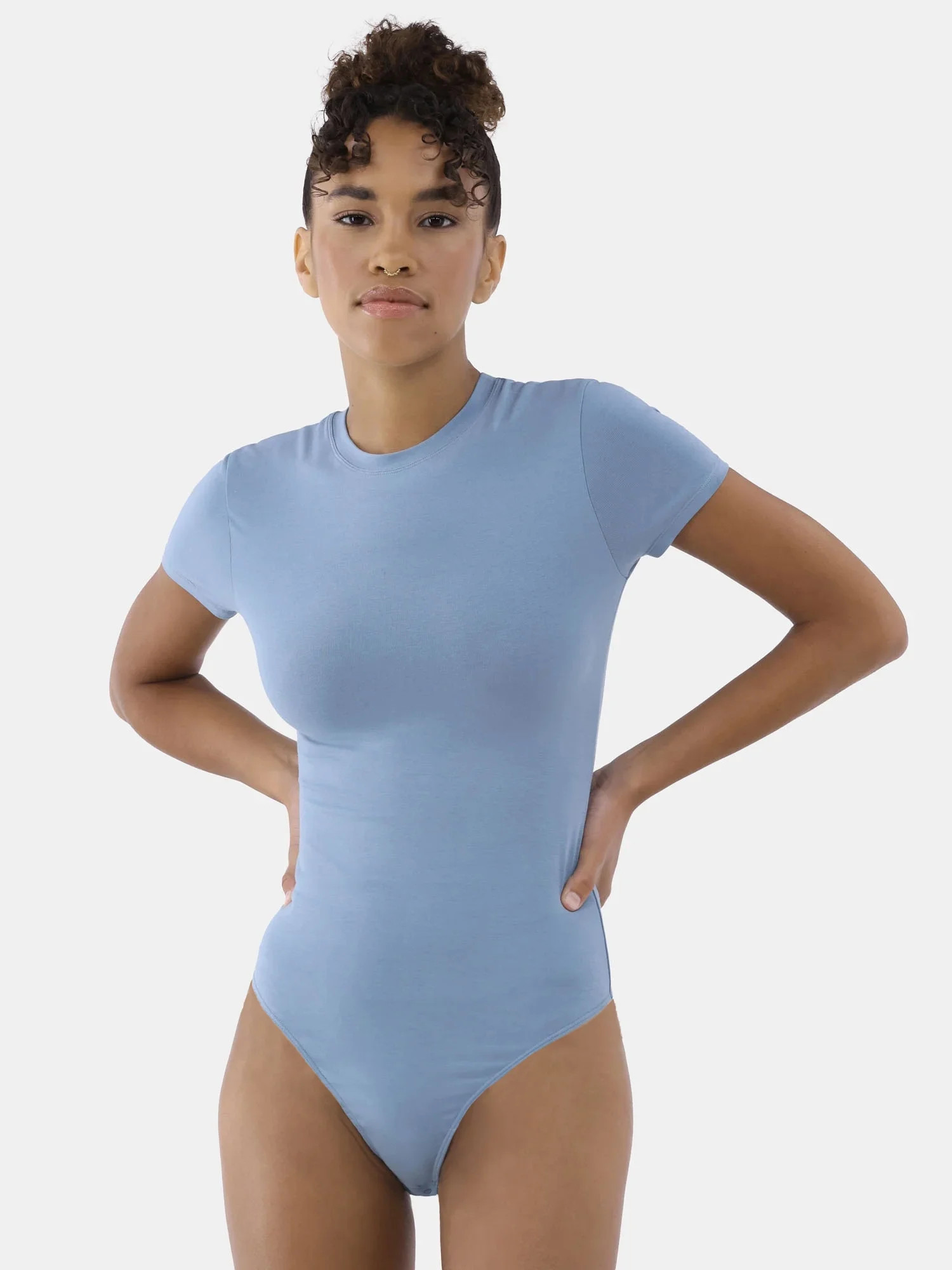 No Boundaries Women's Cotton Jersey T-shirt Bodysuit, Sizes XS-3XL | Walmart (US)