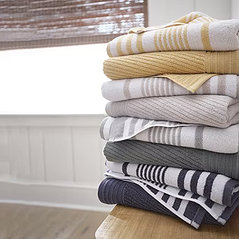 Linden Street Performance Antimicrobial TreatedStripe Bath Towel | JCPenney