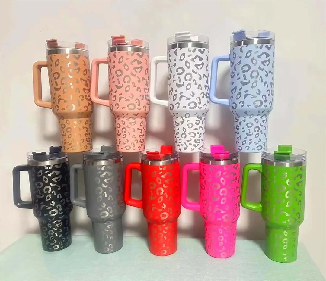 40oz Leopard Print Thermos Mug, Stainless Steel Insulation Cup, Vacuum Cup With Straw, Stanley Mu... | Etsy (US)