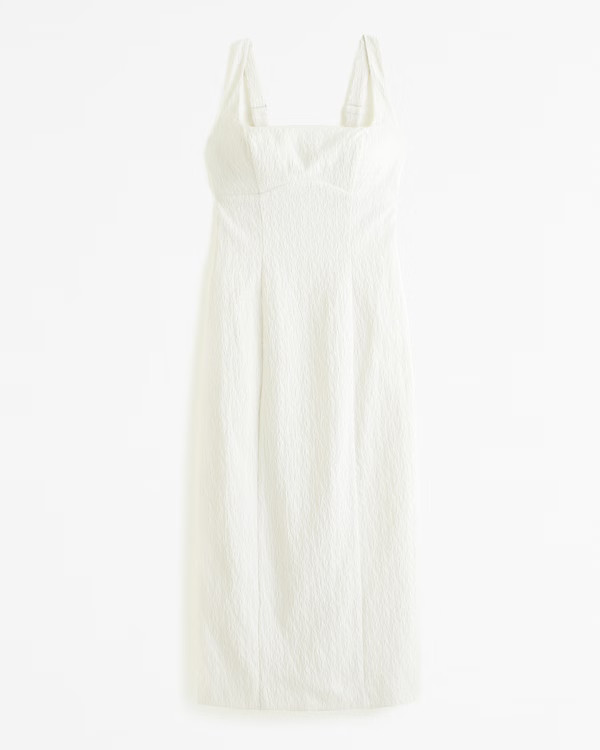 Women's Textured Clean Column Midi Dress | Women's The A&F Wedding Shop | Abercrombie.com | Abercrombie & Fitch (US)
