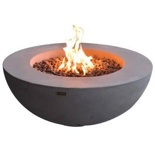 Elementi Outdoor Lunar Fire Bowl 42 in. Round Stainless Steel Natural Gas Fire Pit Table Glass wi... | The Home Depot