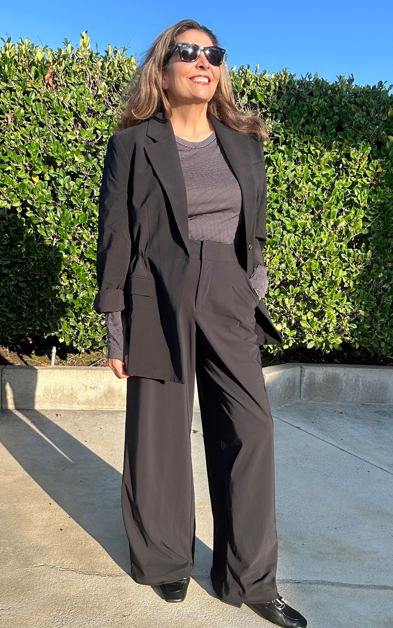 Perfect for work or travel. These are comfortable with the stretch you expect from athletic wear. I sized down 1 size in pants & blazer

#LTKTravel #LTKStyleTip #LTKWorkwear