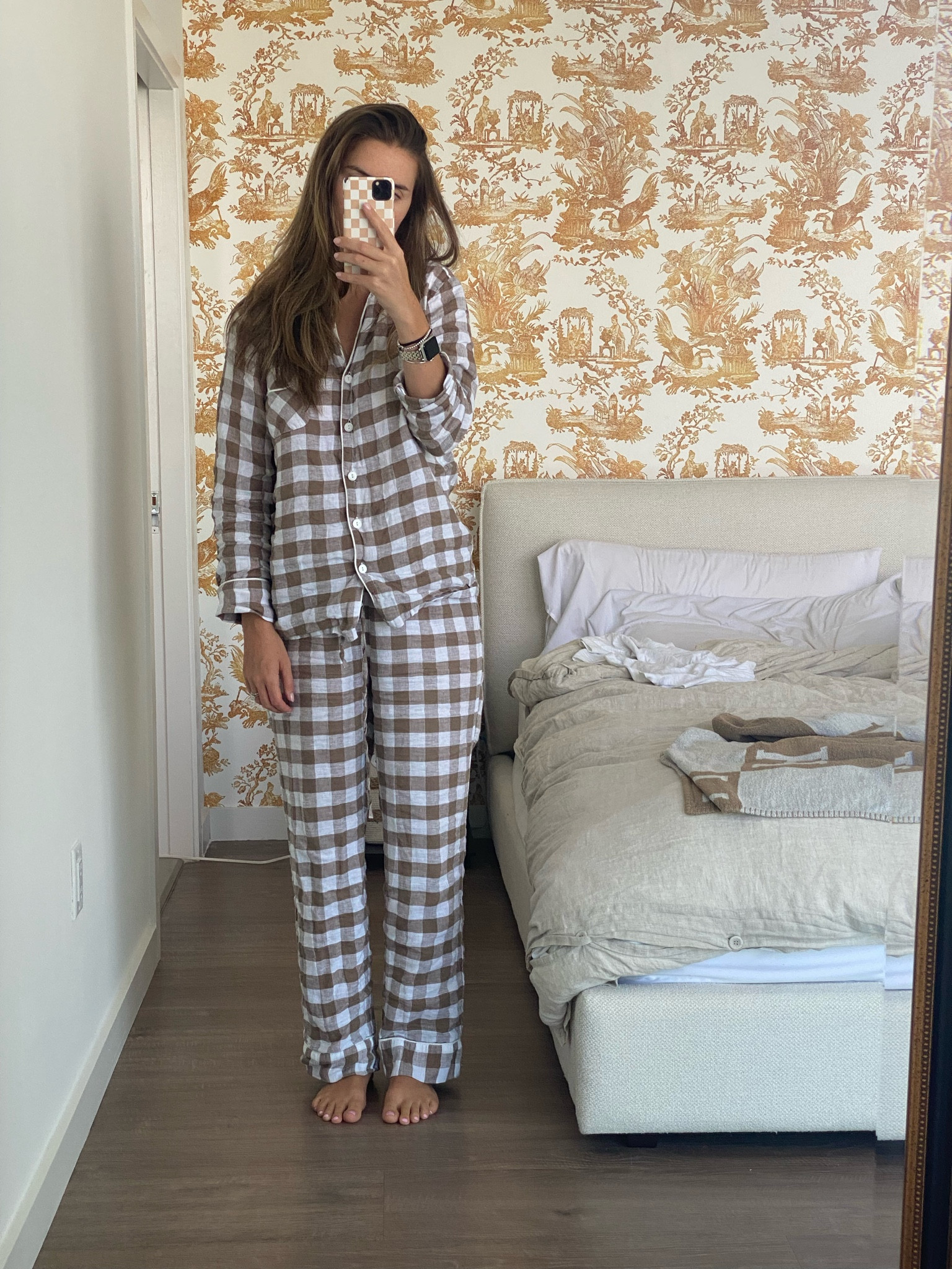 Womens Linen Pajama Set for Summer