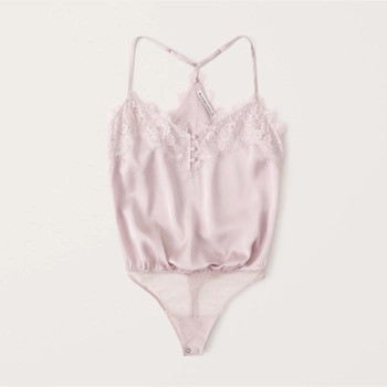Satin Lace Bodysuit | Abercrombie & Fitch (US)