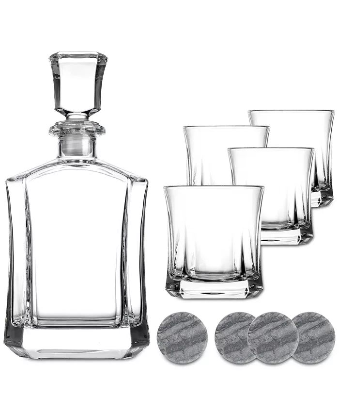 Paola 5 Piece Whiskey Set with Decanter, 4 DOF Glasses, and Whiskey Stones | Macys (US)