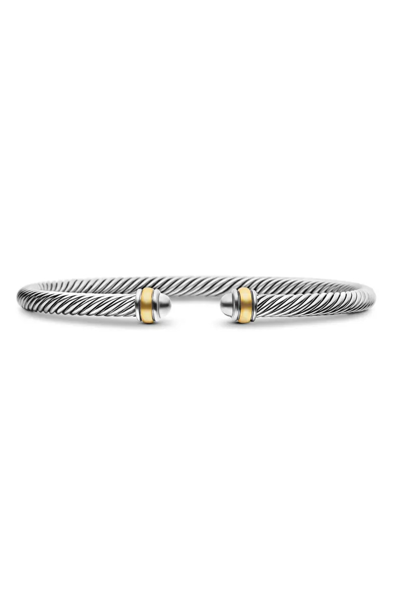 Cable Classics Sterling Silver & 18K Yellow Gold Bracelet, 4mm | Nordstrom