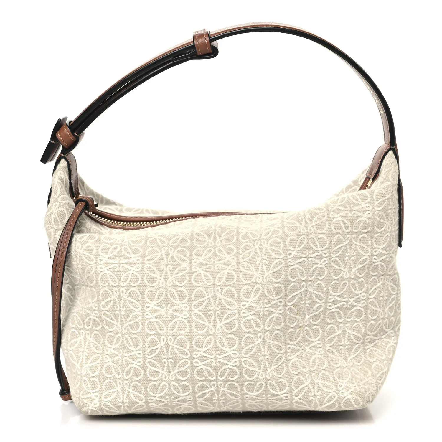 Jacquard Anagram Calfskin Small Cubi Bag Ecru Tan | FASHIONPHILE (US)