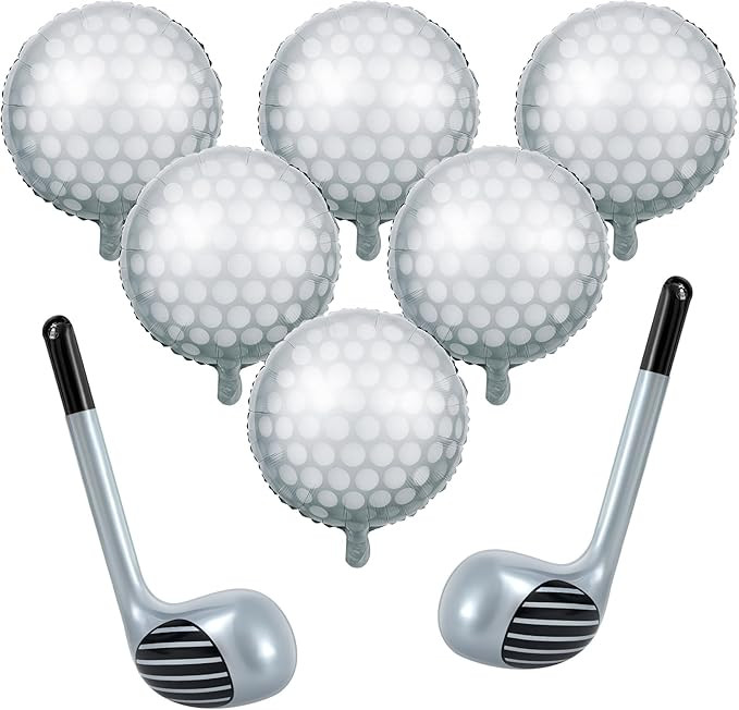 8 Pcs Golf Balloons Set 18'' Ball and 30'' Inflatable Club for Birthday Party Decorations, Golf T... | Amazon (US)