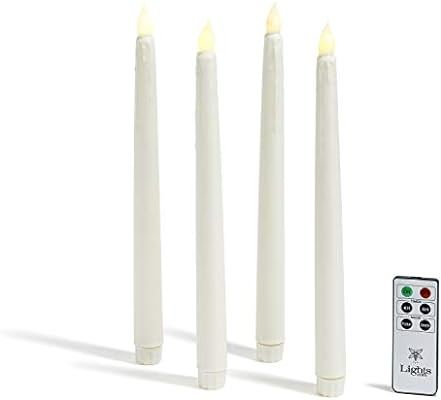 Flameless Taper Candles with Remote - 10 Inch, Battery Operated, Ivory Real Wax with Drip Effect,... | Amazon (US)
