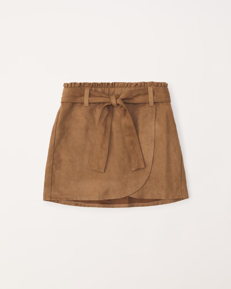 faux suede wrap mini skort | Abercrombie & Fitch (US)