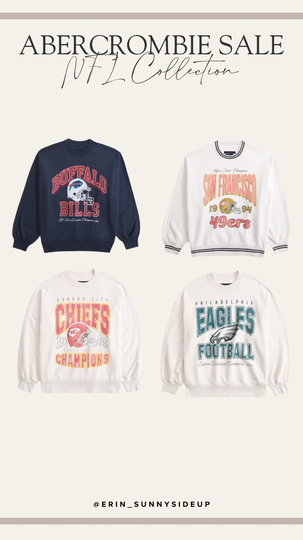 The Abercrombie NFL collection is currently 20% off this weekend only! 

#LTKActive #LTKFallSale #LTKStyleTip