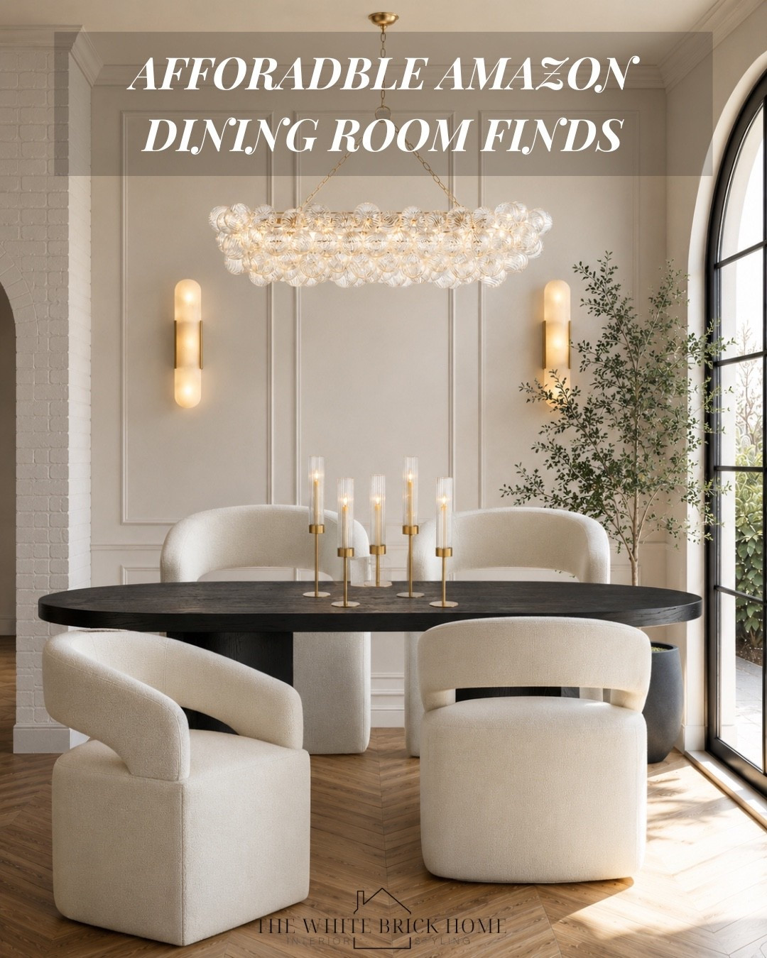 Affordable Amazon finds! A dining room where modern curves, warm brass, and timeless textures come together for an elevated dining moment. 

🖤🖤

Dining, dining room, dining table, dining chair, dining room design, Amazon dining room furniture, dining room decor, dining room design, dining room ideas, dining room finds, wall sconce, dining room sconce, dining room chandelier, dining room decor, dining chair, affordable dining chair, dining room design ideas, home decor, Amazon furniture, Amazon dining room, Amazon dining room ideas

#LTKHome #LTKSeasonal #LTKSaleAlert