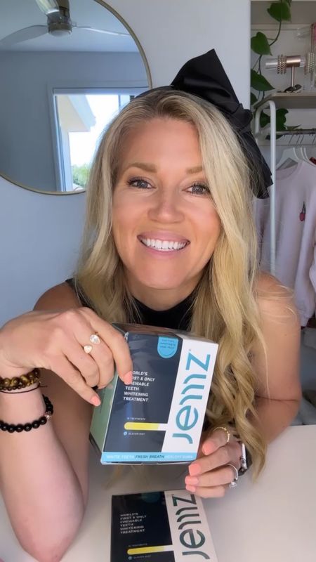 Trying out Jemz teeth whitening gum just in time to get my pearly whites extra bright for summer! If you have sensitive teeth like me, this is actually GUM that you chew and it won’t make your teeth sensitive! How cool?! Join me in the 30 day teeth whitening challenge! 🦷 ✨ 
#ad

#LTKFind #LTKbeauty