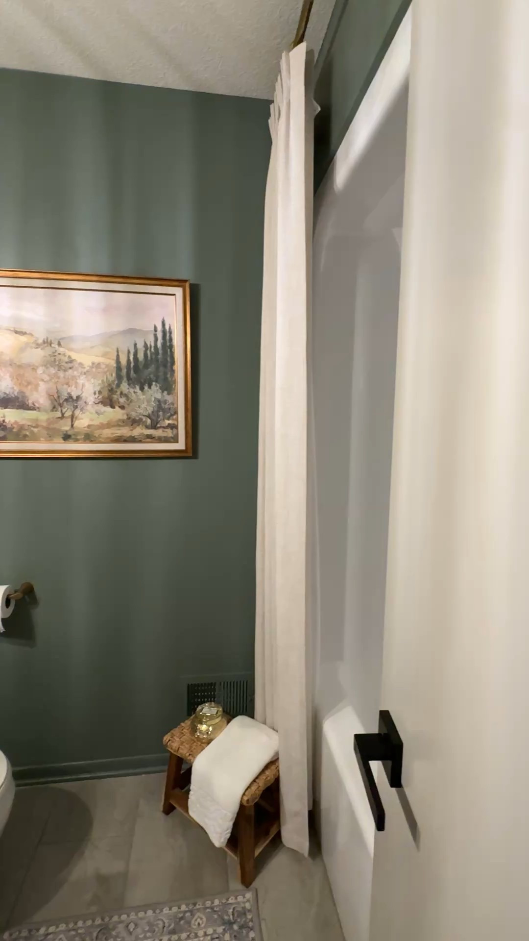 Bathroom refresh! Drapes for shower curtain + decor + new mirror + new light fixture 

#LTKHome