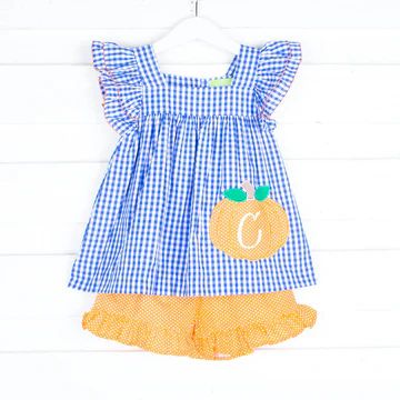 Pumpkin Royal Gingham Poppy Short Set | Classic Whimsy