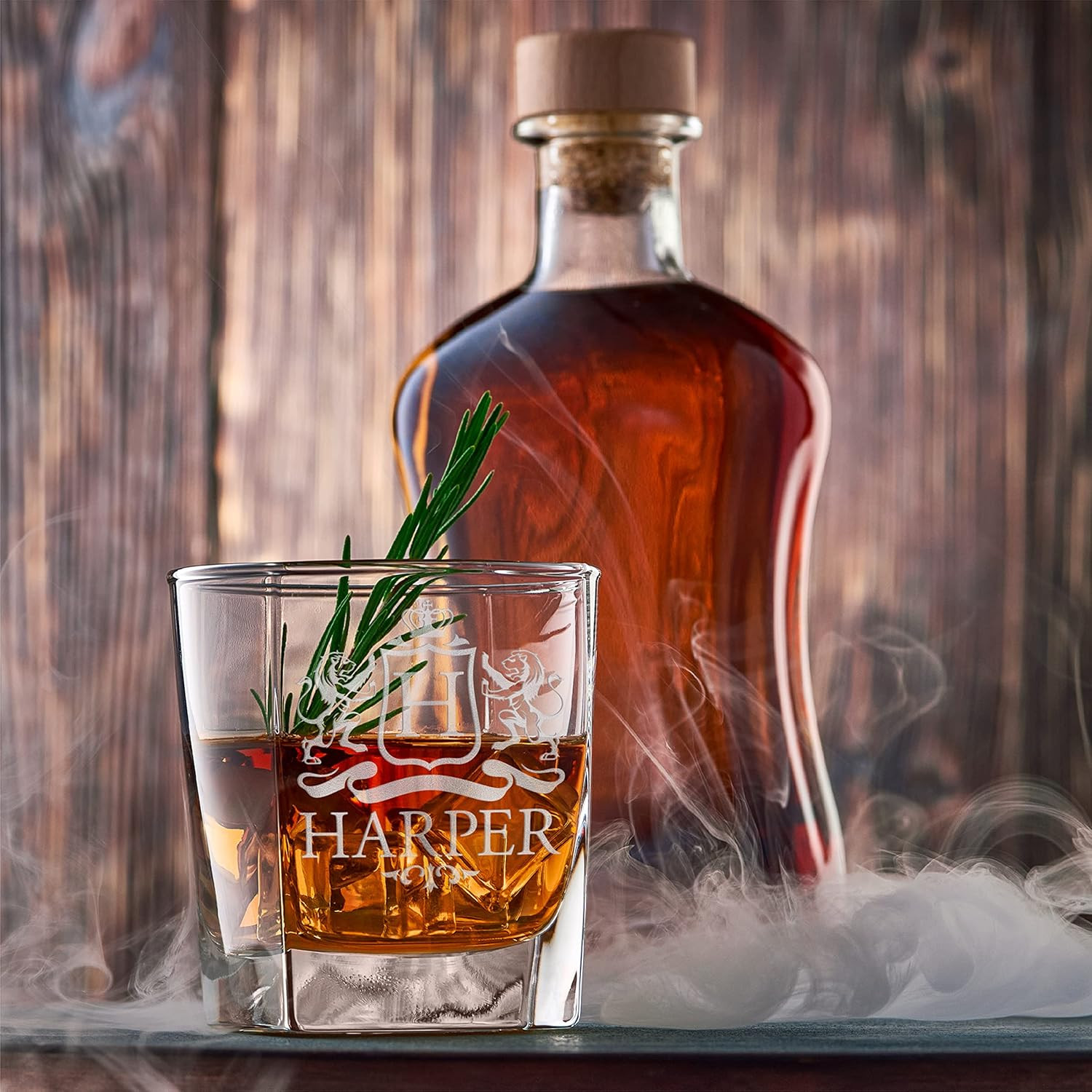 Customization Mill Single, Monogrammed Whiskey Rocks Glasses w/Name & Initial - Whiskey Gifts for... | Amazon (US)