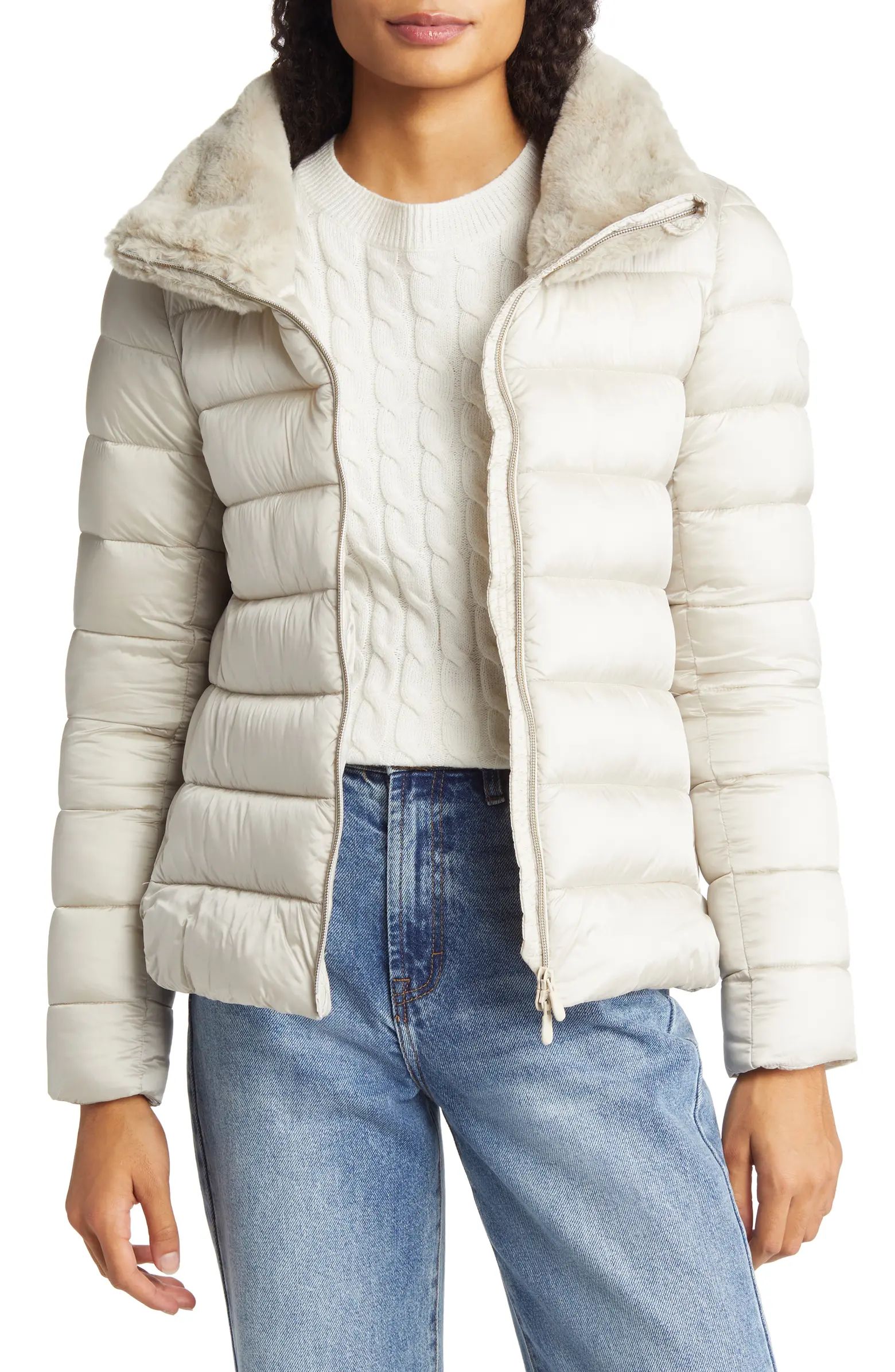 Save The Duck Mei Mixed Media Puffer Jacket | Nordstrom | Nordstrom