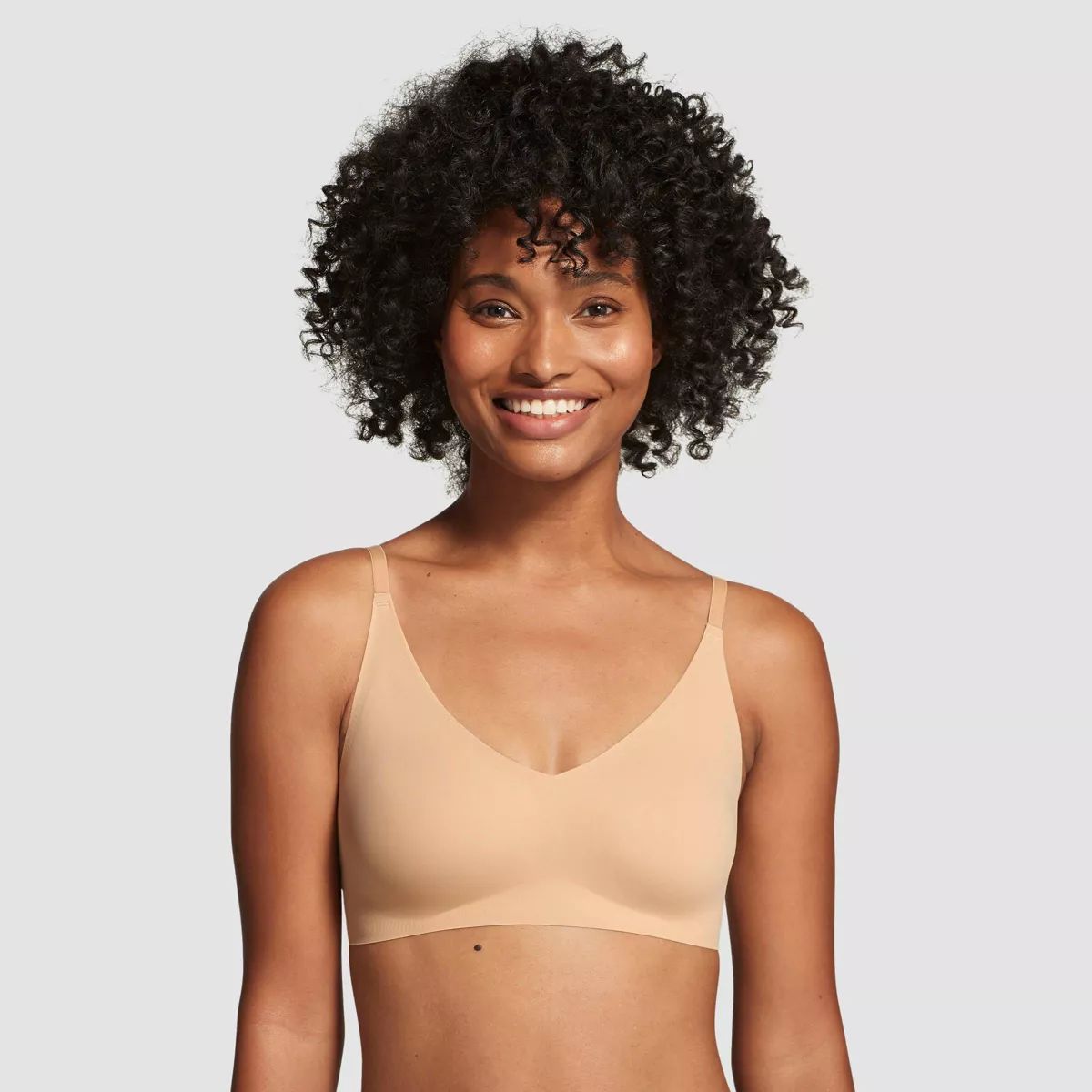 True & Co. True Everybody Women's Adjustable Strap Triangle Bra - Light Beige M | Target