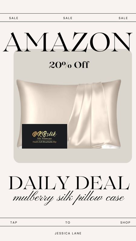 Amazon daily deal, save 20% on this mulberry silk pillowcase.Amazon home, Amazon bedding, silk pillow case, mulberry silk pillowcase

#LTKbeauty #LTKsalealert #LTKover40