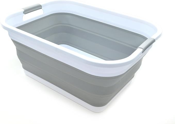 SAMMART Collapsible Plastic Laundry Basket - Foldable Pop Up Storage Container/Organizer - Portab... | Amazon (US)