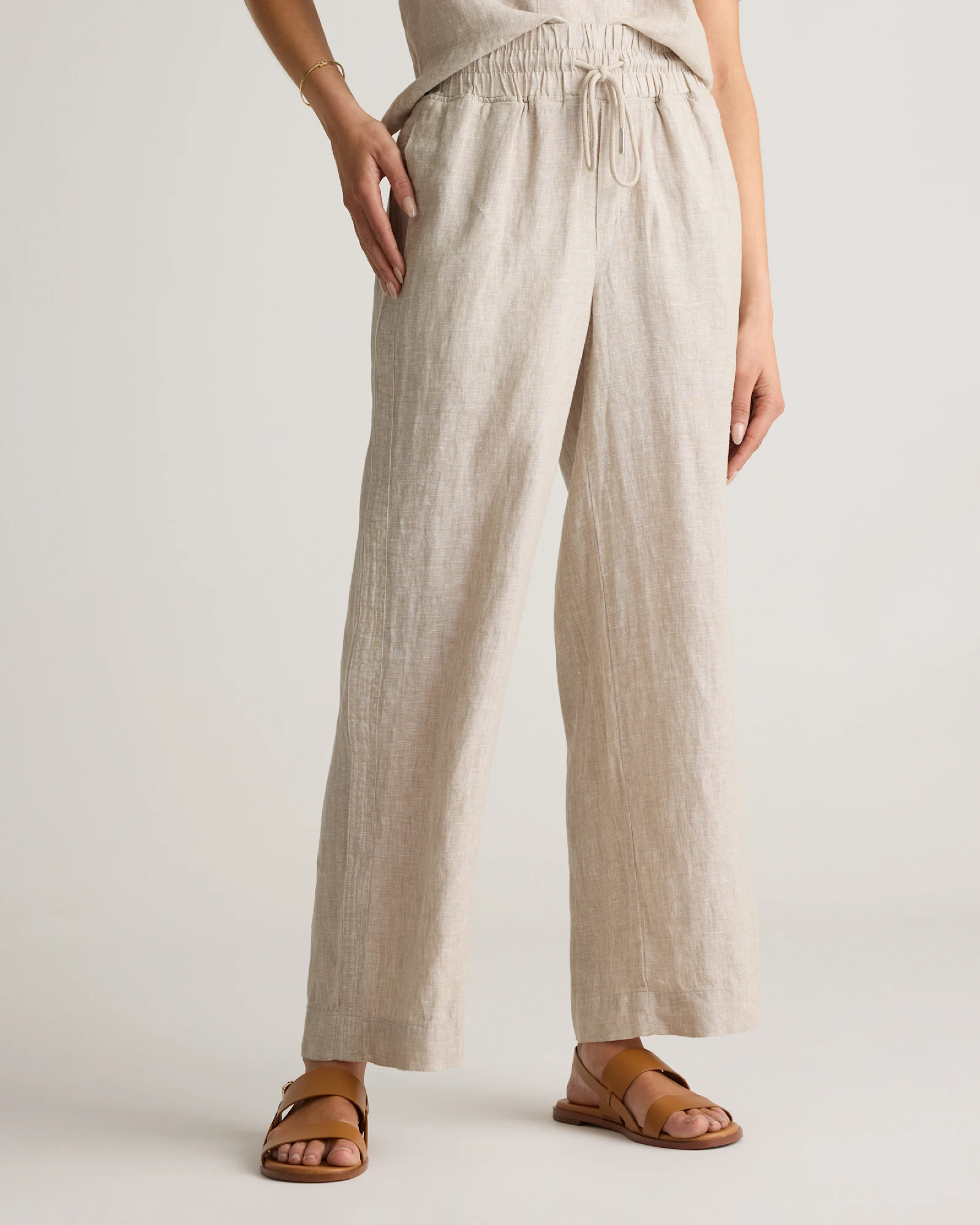 100% European Linen Wide Leg Pants in Flax | Quince