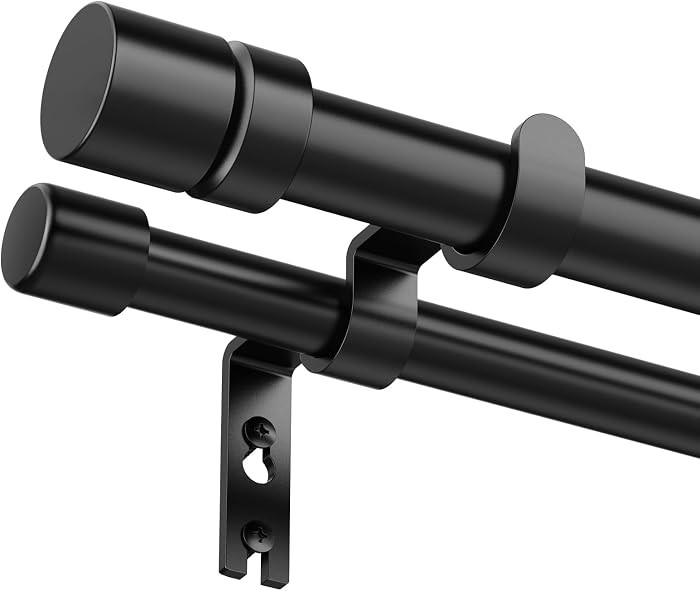 Double Curtain Rod for Windows 48 to 84 1 Inch Heavy Duty Decorative Drapery Rod with 5/8 Inch Ad... | Amazon (US)