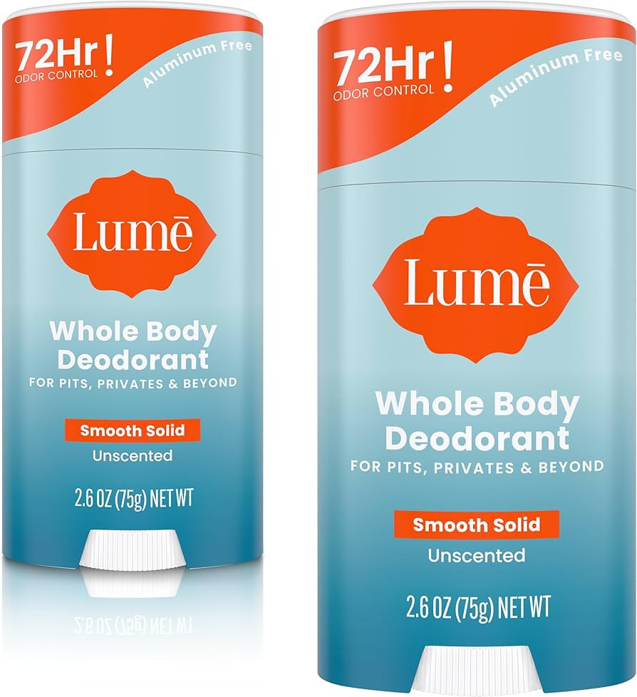 Lume Whole Body Deodorant - Smooth Solid Stick - 72 Hour Odor Control - Aluminum Free, Baking Sod... | Amazon (US)