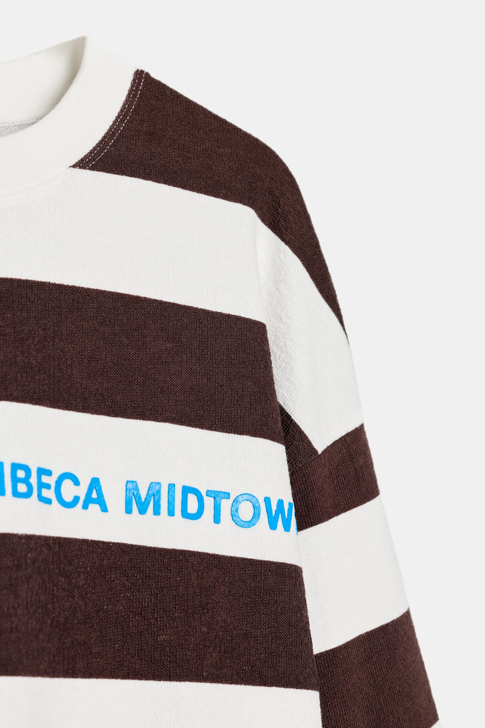 STRIPED TEXT T-SHIRT | Zara US
