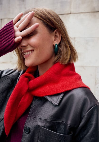 Wool Blend Triangle Scarf | Hush UK