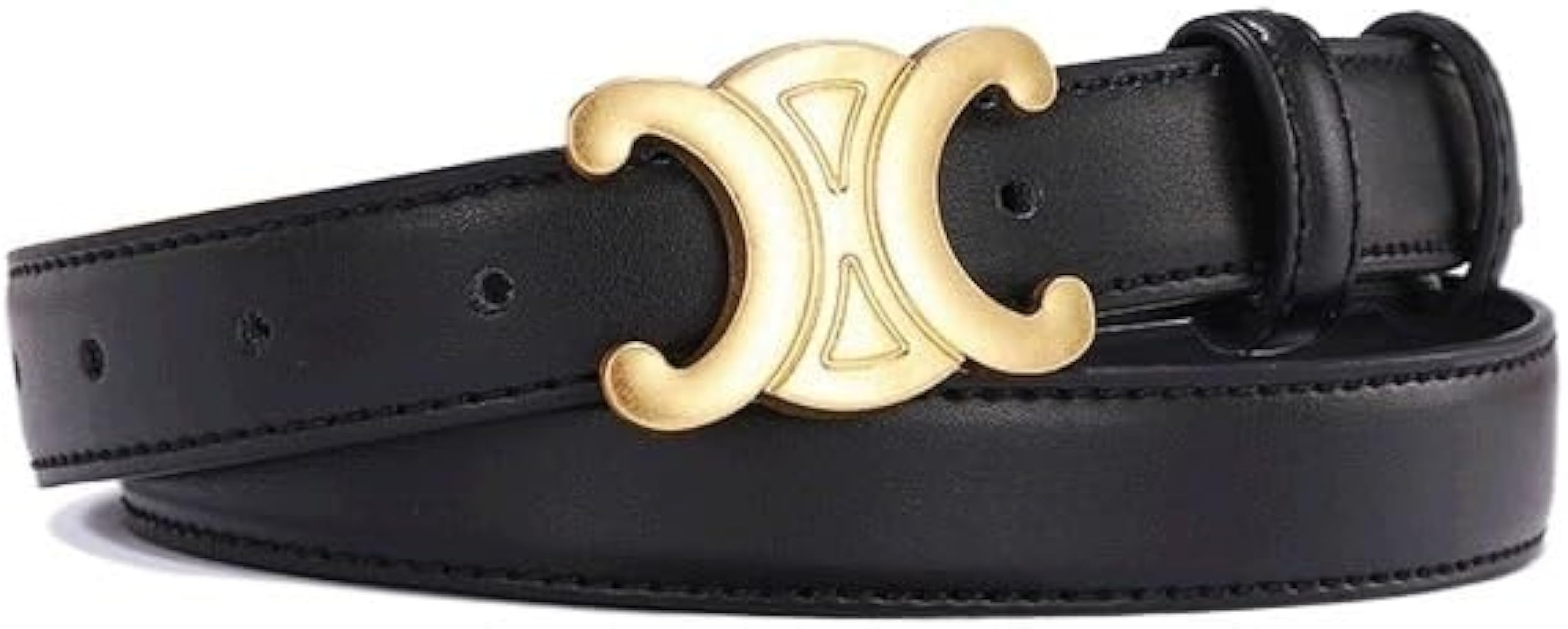 Women's Leather Belt for Triumph Hundred Jeans with, Girls Fashion Pin Buckle Belt(Color : Second... | Amazon (US)
