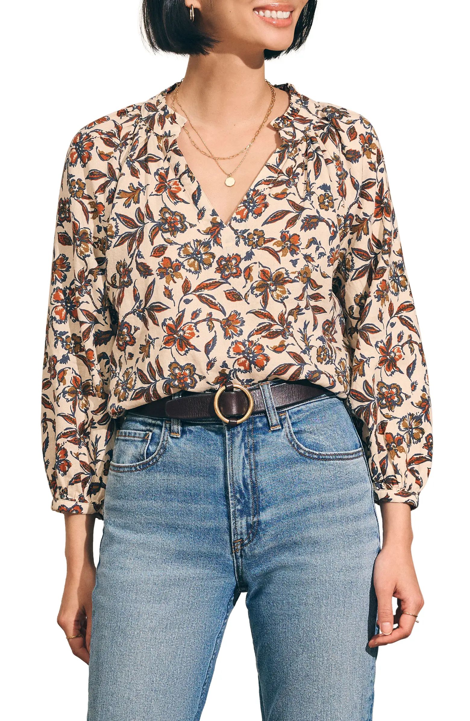 Portia Floral Linen Blend Blouse | Nordstrom Rack