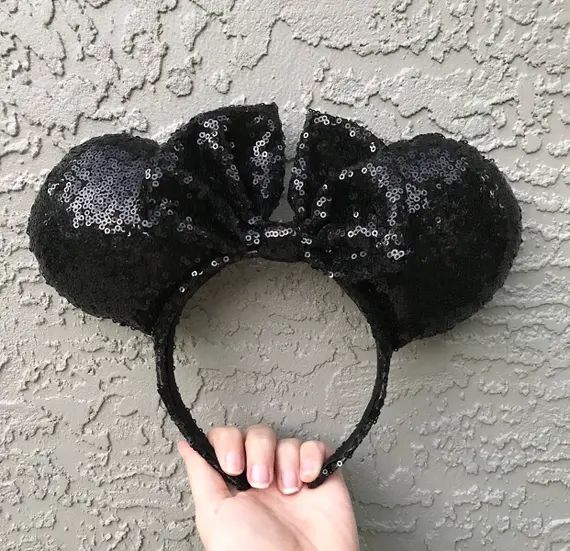 Black Sequins Minnie Ears! | Etsy (US)