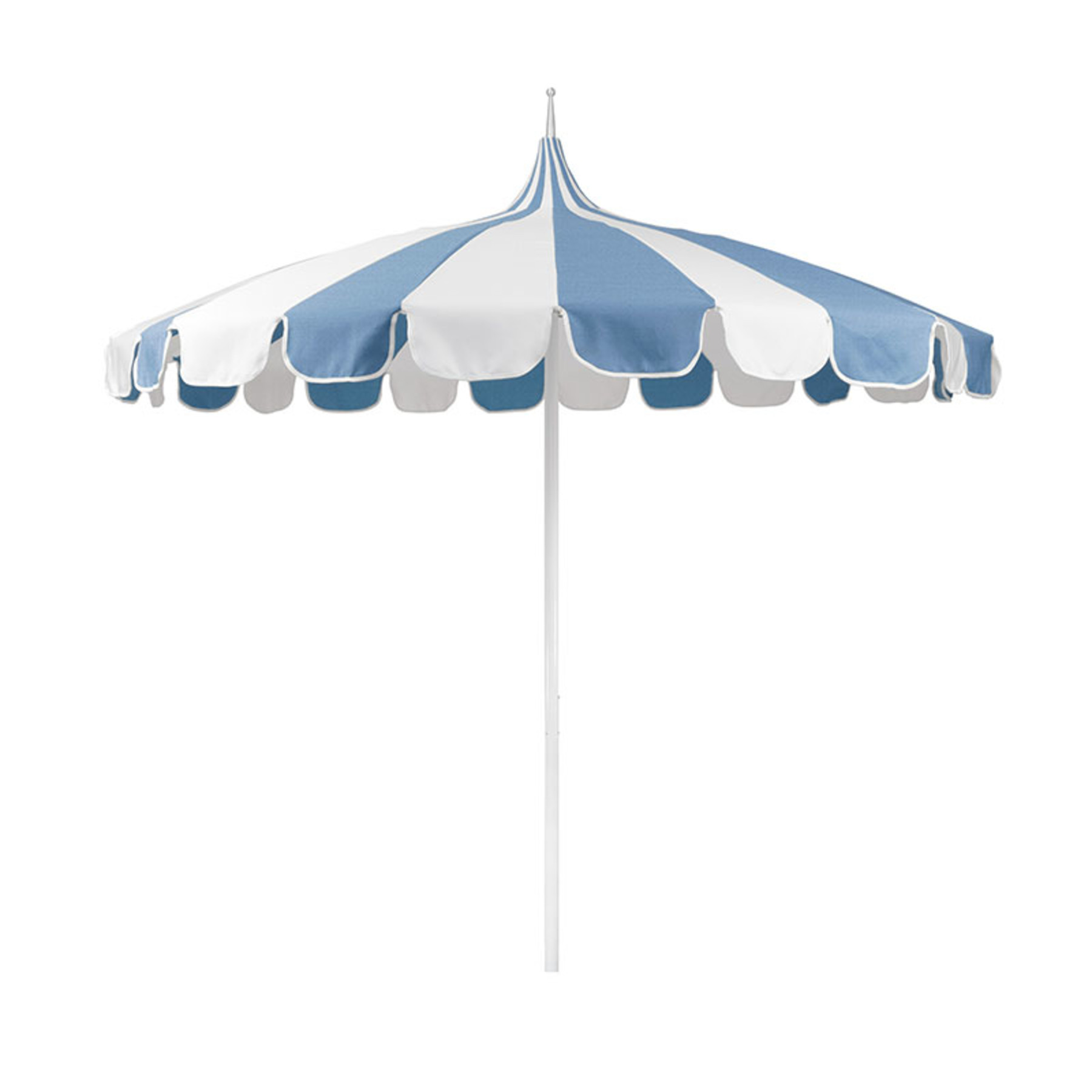 Round Two-Tone Pagoda Outdoor Patio Umbrella, Fiberglass with Push Lift - Air Blue, 8.5' | The Company Store