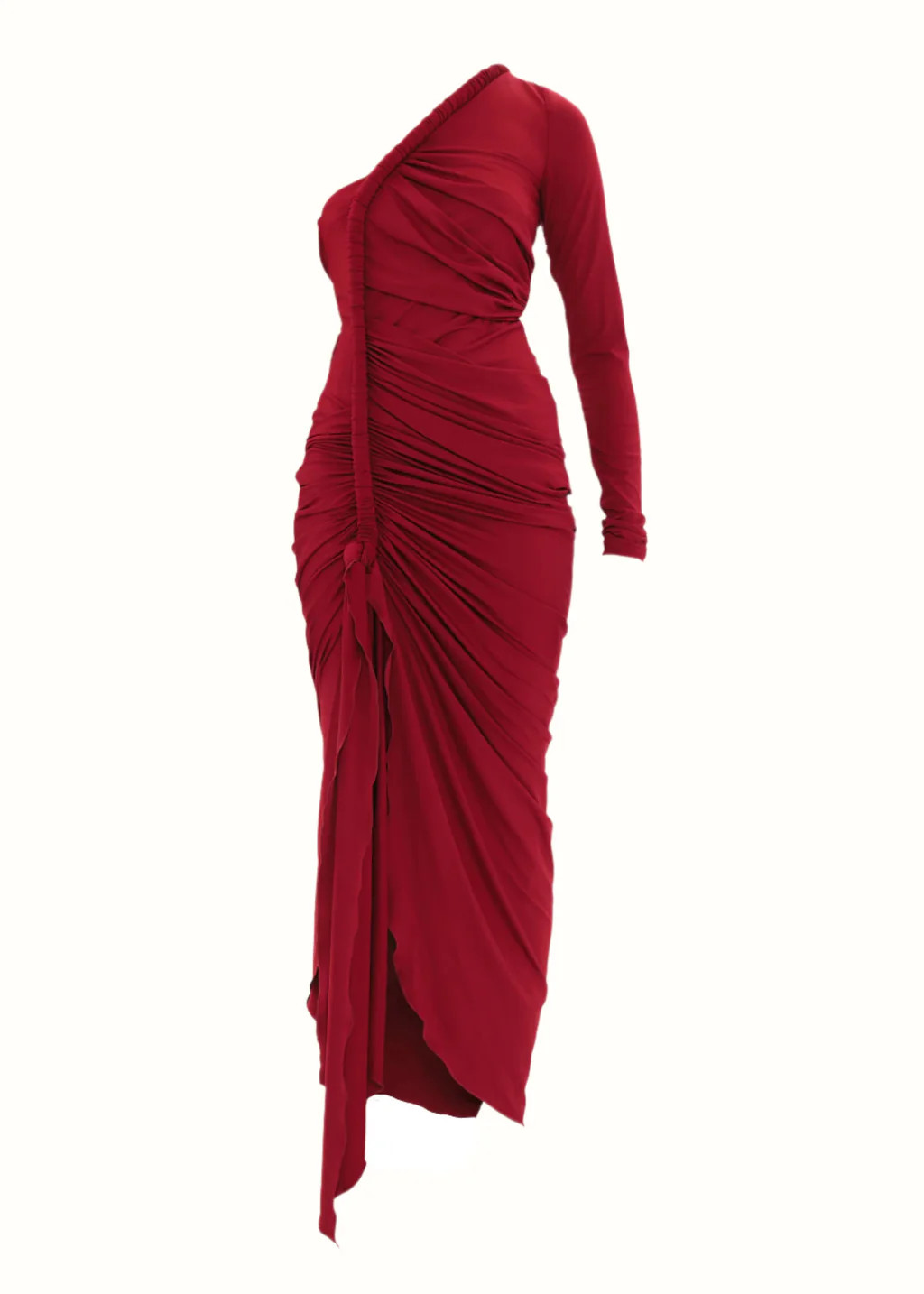 TURI MESH DRESS - BURGUNDY | ANDREA IYAMAH