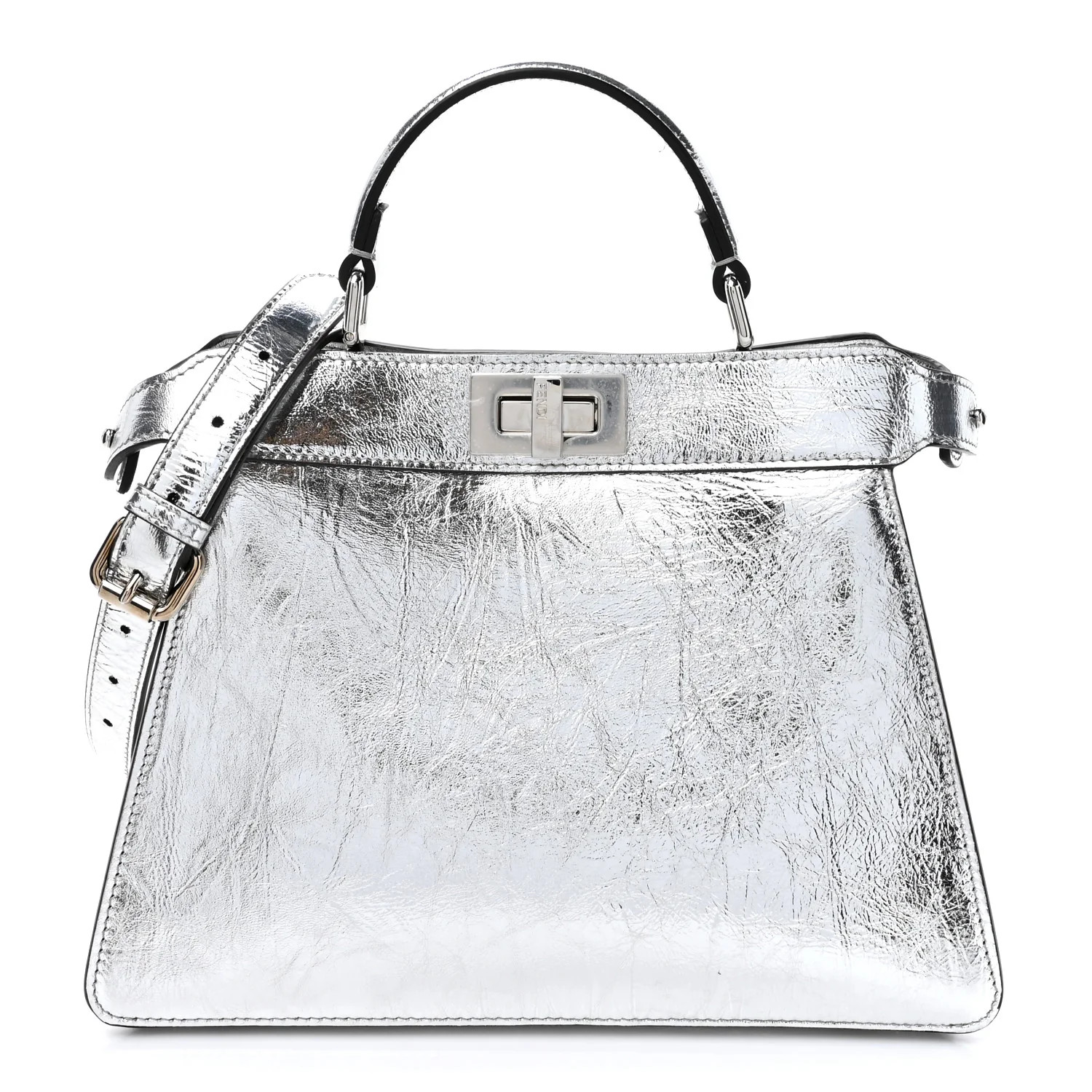 Rock Millenium Laminata Small Peekaboo I SEE U Satchel Argento | FASHIONPHILE (US)