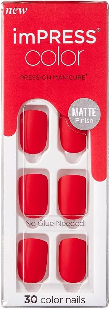 imPRESS KISS Color Press-On Manicure Fake Nails, Rising Sun - Short Length, Matte, Polish-Free So... | Amazon (US)