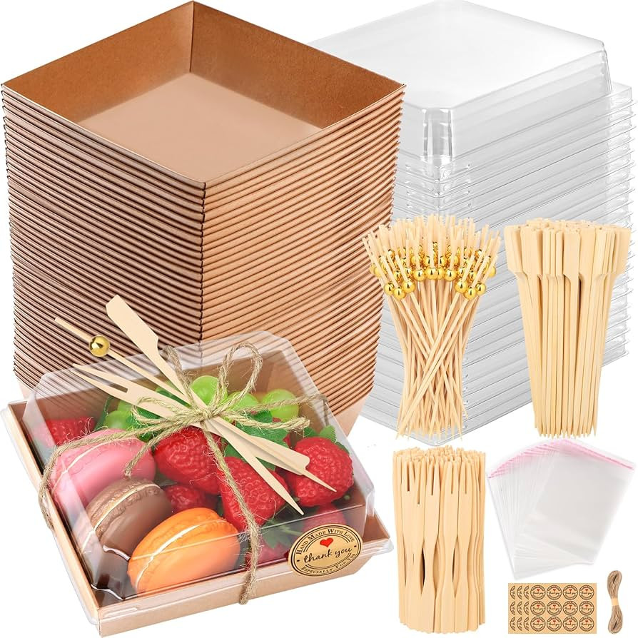 Small Charcuterie Boxes with Clear Lids - 339PCS Paper Mini Charcuterie Boxes Set with 3 Kinds of... | Amazon (US)