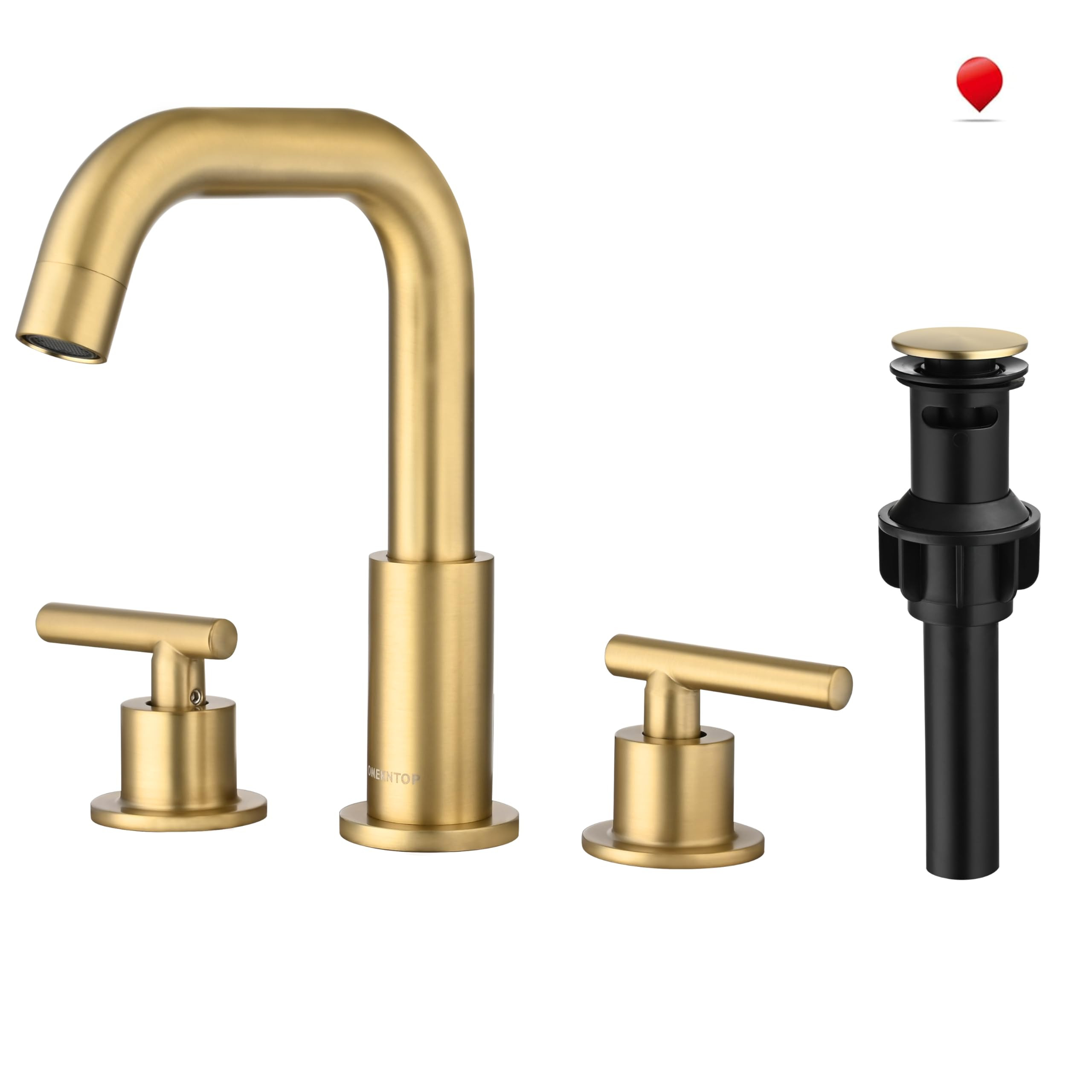 Brushed Gold Bathroom Faucet 3 Hole, 8 Inch Widespread Gold Bathroom Faucet with 360° Swivel Goo... | Amazon (CA)