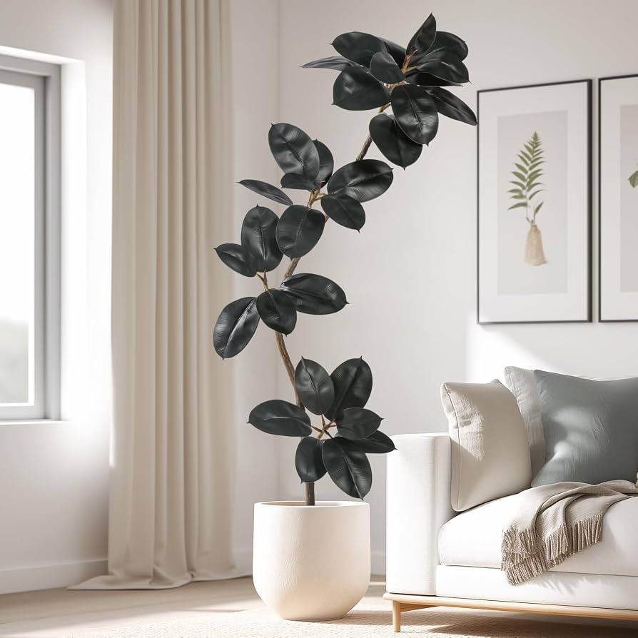 Bailikang 5.2ft Artificial Rubber Tree Faux Plants Indoor Faux Floor Artificial Trees Indoor,Fake... | Amazon (US)