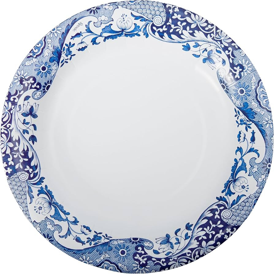 C.R. Gibson Spode Blue Italia Lunch Plates - Elegant Paper Plates for Parties, Timeless Blue & Wh... | Amazon (US)