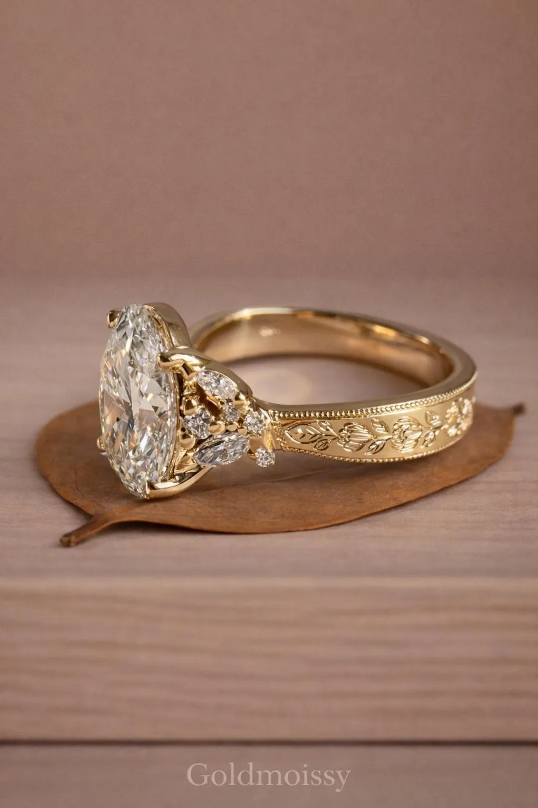 Vintage Cluster Oval Lab Grown Diamond Or Moissanite Engagement Ring 14K Gold Wedding Bridal Ring... | Etsy (US)