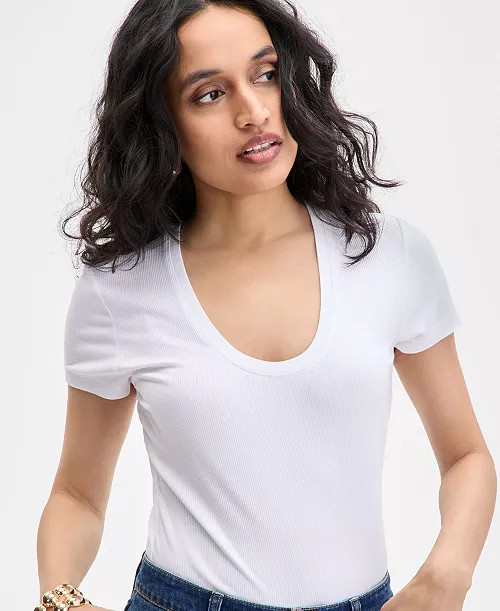 I.N.C. International Concepts Women's Ribbed Scoop-Neck Top, Exclusively at Macy's - Macy's | Macy's