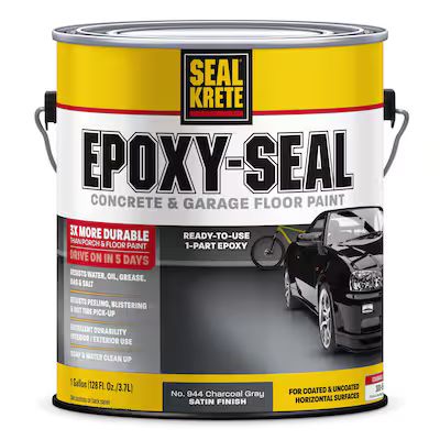 Seal-Krete Epoxy-Seal 1-part Charcoal Gray Satin Concrete and Garage Floor Paint Lowes.com | Lowe's