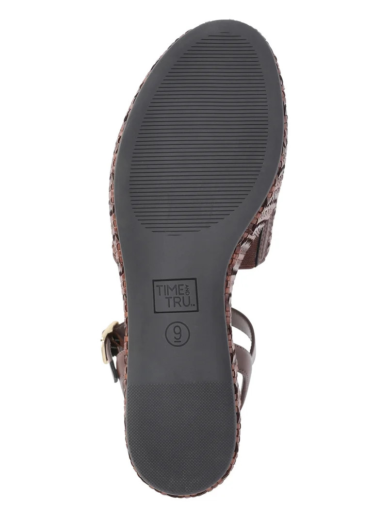 Time and Tru Women's Woven Wedge Heel Sandals | Walmart (US)