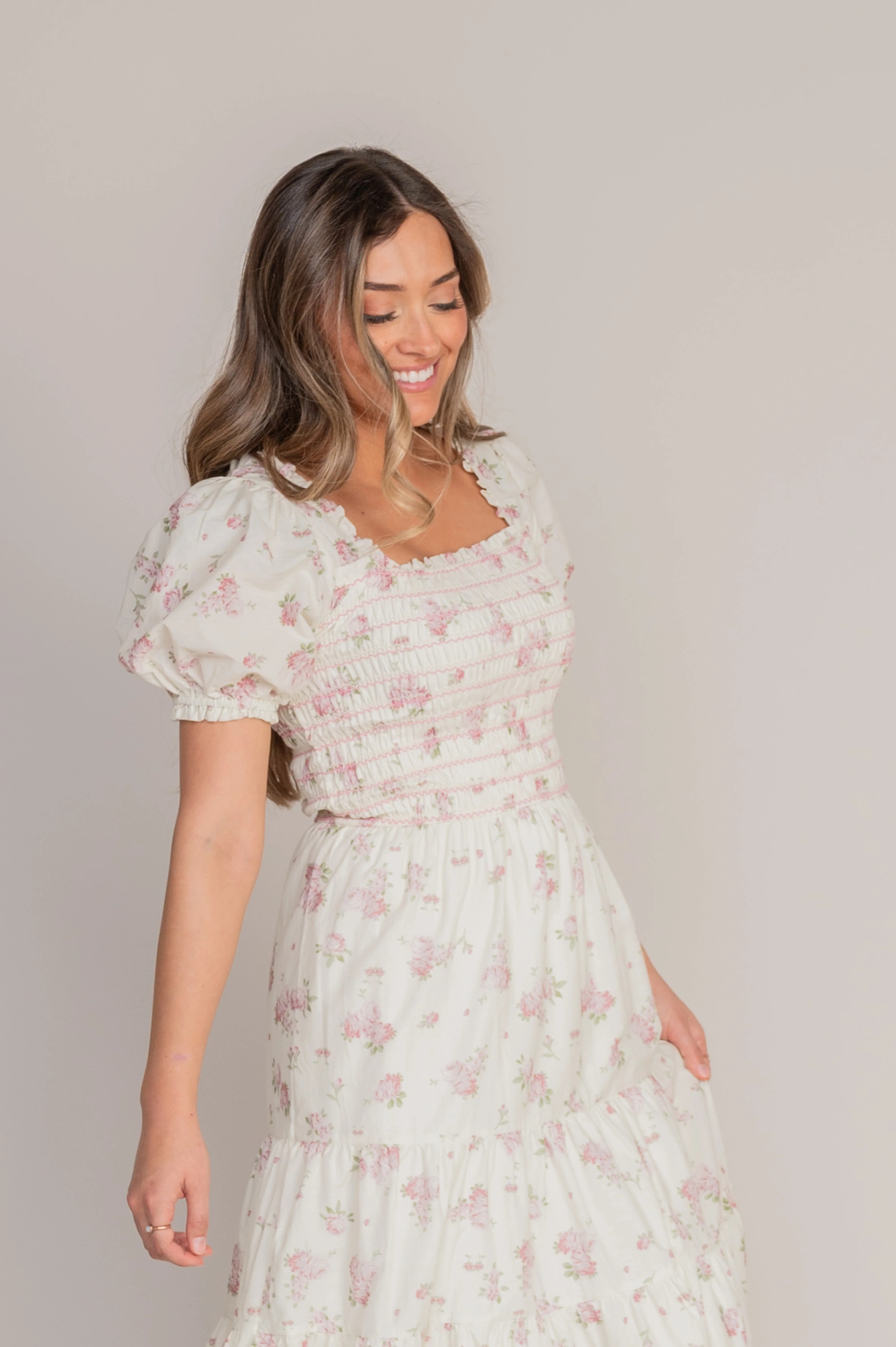 Juliette Pink Floral Dress - Restocked | DM Fashion