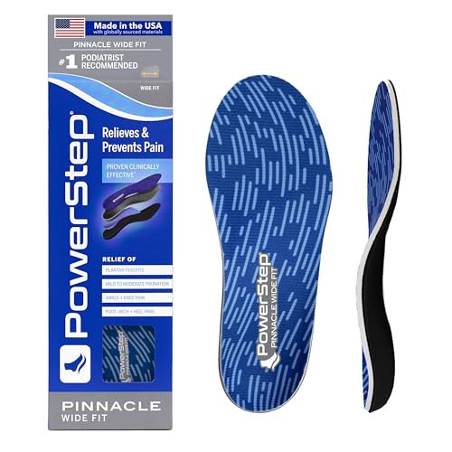 PowerStep Wide Fit Orthotics Insoles, Wide Feet Arch Support, Plantar Fasciitis Relief, Mild Pronation, Orthotics That Supports Ankle & Knee Pain, Made in The USA (Men's 9-9.5 / Women's 11-11.5) | Amazon (US)