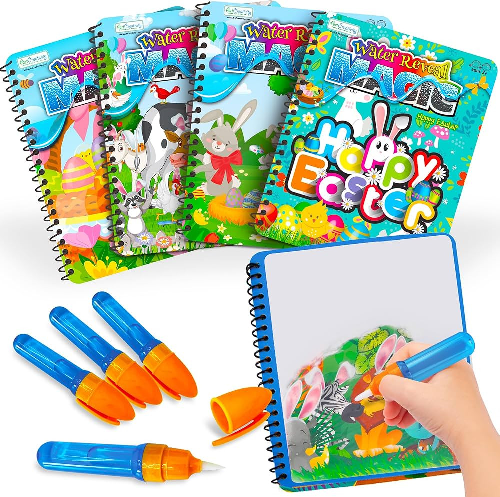 Easter Basket Stuffers for Toddlers, 4 Pack Easter Water Coloring Books for Kids, Easter Basket E... | Amazon (US)