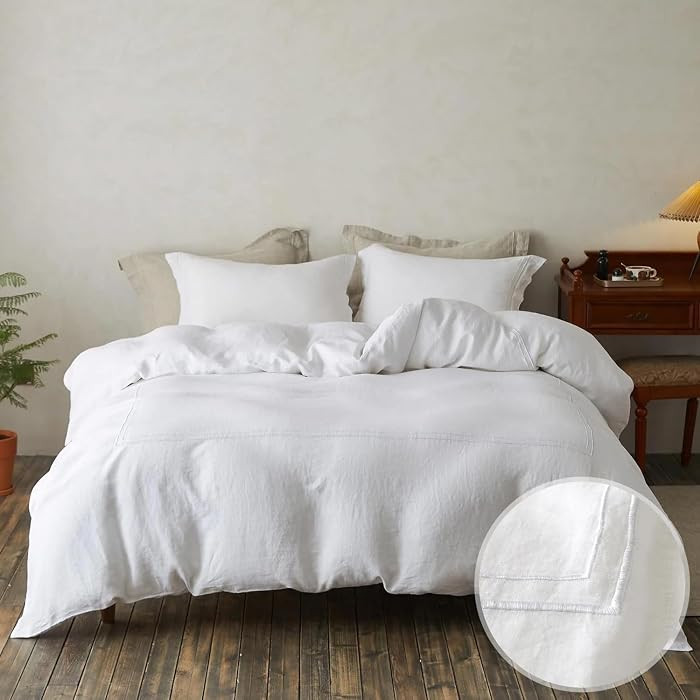 Simple&Opulence 100% Washed Linen Duvet Cover Set 104"x92" - 3 Pieces Soft Farmhouse Comforter Co... | Amazon (US)