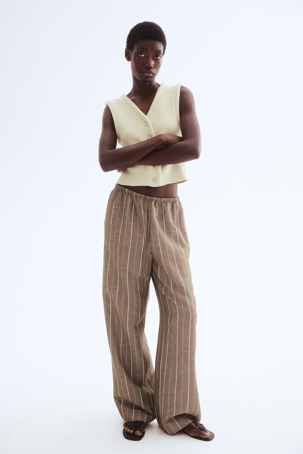 Straight linen-blend trousers | H&M (US + CA)