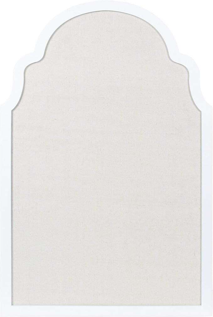 Kate and Laurel Holbrook Farmhouse Framed Arch Fabric Pinboard, 24 x 36, White, Decorative Bullet... | Amazon (US)